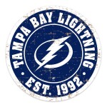 Mustang Cedule Tampa Bay Lightning NHL Lightning 22" Round Distressed Logo