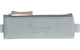 Penál etue mini s gumou na diář Sausage Dog light gray 20x4cm