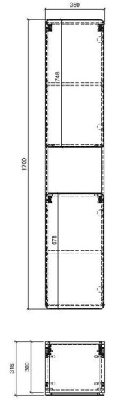 COMAD - Vysoká skříňka 2 dvířka ARUBA COSMOS 5907611647332