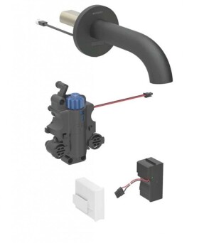 GEBERIT - Piave Termostatická elektronická umyvadlová baterie pod omítku, síťové napájení, easy to clean, matná černá 116.287.14.1