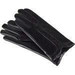 Semiline Dámské kožené antibakteriální rukavice P8206 Black