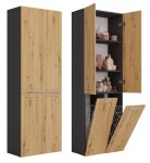 FRONTI Koupelnová skříňka NEL DD 2K 60 Antracit + dub artisan
