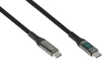 Good Connections USB-C grafitová / Datový kabel / USB-C - USB-C / 100 W / OLED displej / 1 m (2213-D010S)