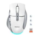 Meetion BTM001 bílo-šedá / Bezdrátová myš / 2400 DPI / 2,4GHz / Bluetooth / 7 tlačítek (BTM001)