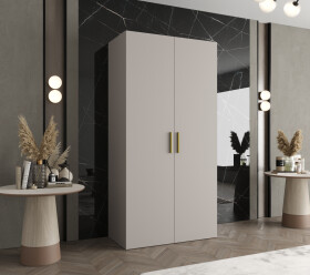 Šatní skříň Abi Bari 1 Rozměry: 100 cm, Pásky / úchyty: Zlatý, Barva korpusu + barva dveří: Kašmír + Kašmír