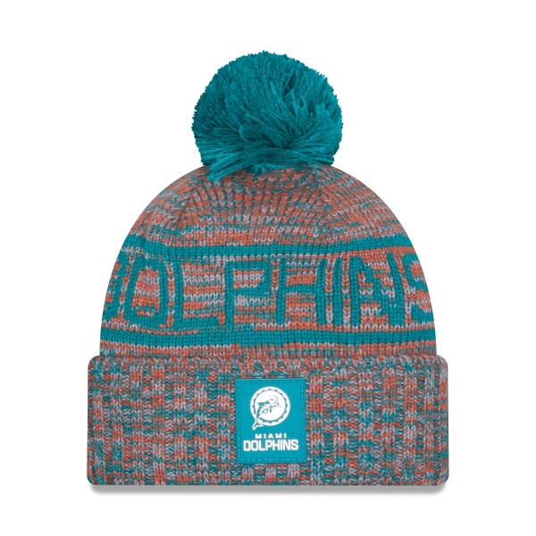New Era Pánská zimní čepice Miami Dolphins NFL Throwback 2025 Sideline Sport Knit