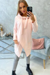 Oversize tunika s obálkou 16546 starorůžová - Kesi UNI