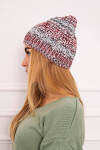 Fleecová čepice Melisa K241 burgundy+grey UNI