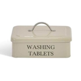 Garden Trading Plechový box na tablety do myčky / pračky Clay, béžová barva, kov