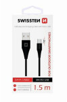 Swissten 71504303 USB 2.0, zástrčka A, zástrčka micro B, konektor 9mm, 1,5m, černý