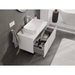 MEXEN/S - Rivel koupelnová skříňka pod umyvadlo 90 cm s deskou, 1 šuplík, reliéf , bílá mat 91A20-09047-1-BFC01