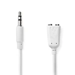 Nedis Stereo Audio kabel jack 3.5 mm (M) - 2x jack 3.5mm (F) 0.20 m bílá (CAGP22100WT02)