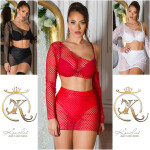 Sexy Koucla 2Piece Set / síťová sukně a top red Einheitsgroesse