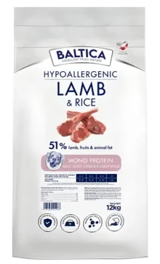 BALTICA Nutraceutic Hypoallergenic Adult L/XL 12 kg / Kompletní krmivo pro psy / Hypoalergenní / jehněčí s rýží