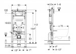 GEBERIT - Duofix Předstěnová instalace pro závěsné WC, se splachovací nádržkou Sigma 12 cm, výška 1,12 m 111.598.00.6