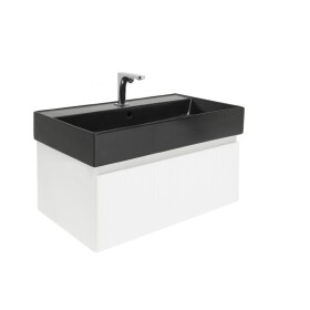 Koupelnová skříňka s baterií a umyvadlem SAT Evolution 1 78x30x44,8 cm bílá mat SATEVO80WMU2BBA SATEVO80WMU2BBA