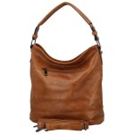 Trendy dámská koženková kabelka na rameno Sandipa, hnědá
