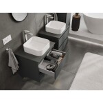 MEXEN/S - Orio koupelnová skříňka pod umyvadlo 60 cm s deskou, 2 zásuvky, grafit mat 91A10-06047-2-BFFC66