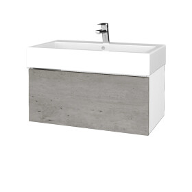 Dřevojas - Koupelnová skříňka VARIANTE SZZ 80 pro umyvadlo Duravit Vero - N01 Bílá lesk / D01 Beton 264703