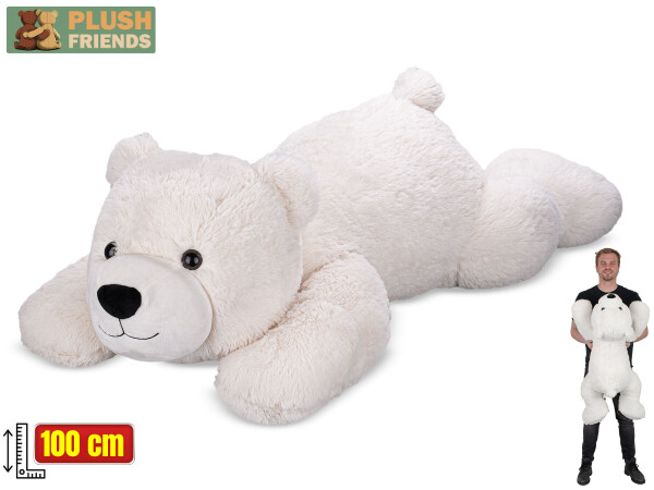 Plush Friends medvěd lední plyšový 100cm ležící 0m+