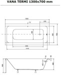 HOPA - Obdélníková vana TERMI - Nožičky k vaně - S nožičkami, Rozměr vany - 120 × 70 cm OLVTER12+OLVPINOZ