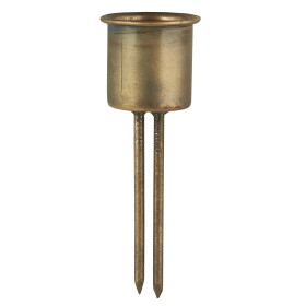 Ib Laursen Zapichovací svícen na svíčku 2,2 cm Rustic Gold, zlatá barva, kov