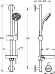IDEAL STANDARD - Idealrain Set sprchové hlavice 80, 3 proudy, tyče a hadice, chrom B9503AA