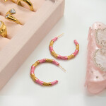 ELENYS Sweet Bamboo – pozlacené náušnice 18K žluté zlato