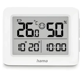 Hama Lefkada bílá / Teploměr a vlhkoměr / Digitální / Vnitřní / s budíkem (222231)