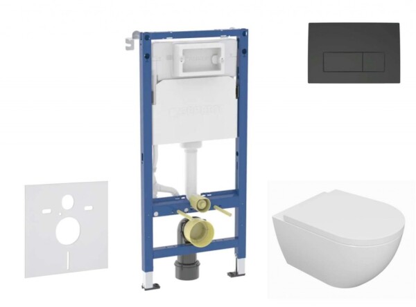 GEBERIT - Duofix Set předstěnové instalace, klozetu Oudee a sedátka softclose, tlačítko Delta50, matná černá SANI11CA5129B