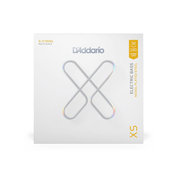 D'Addario XSB32130MS Hybrid Light 6-String, Multiscale, XS Nickel 32-130