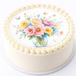 Obrázek Jedlý papír na dort Kytice s motýlky