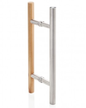 Madlo PREMIUM rozteč 300mm nerez/dřevo