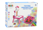 Mamido Mini projektor stolek Tetris 2v1 jednorožec modrý