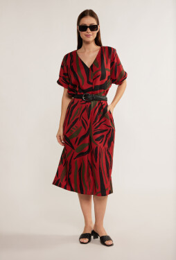 Monnari Midi šaty Dámské vzorované šaty Multi Red