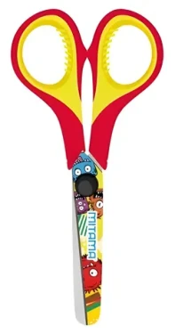 Mitama Good Vibes červená-žlutá / Dětské nůžky / 13 cm / zaoblené čepele (61286-90166)