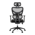 Kancelářská židle, šedá síťovina, černý plast, kolečka na tvrdé podlahy