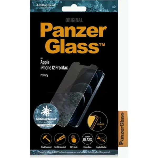 PanzerGlass Tvrzené sklo Privacy Standard Fit AB pro Apple iPhone 12 Pro Max čirá (P2709)
