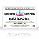 Mince Seattle Seahawks NFL Super Bowl LX Champions Gold & Silver 2-Tone Coin