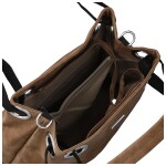 Módní dámská koženková kabelka na rameno Harieta, hnědá