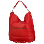 Trendy dámská velká kožená kabelka Mercedes, červená