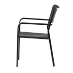 Zahradní židle, kov, plast, černá, AZC-H1021 BK