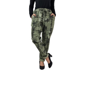 HOSH Dámské kalhoty s potiskem Velikost: M/L, Barva: Zelená