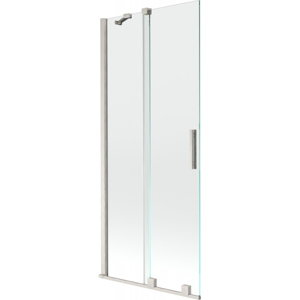 MEXEN/S - Velar dvoukřídlá posuvná vanová zástěna 85 x 150, transparent, nikl kartáčovaný 896-085-000-01-97