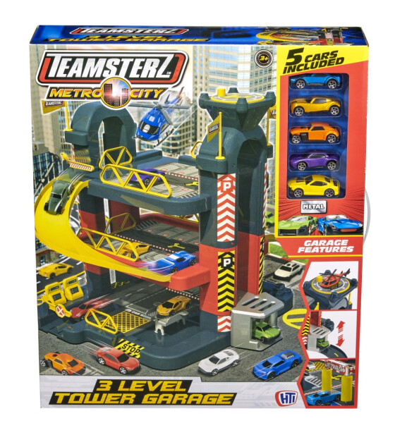 Teamsterz 3 patrová garáž s 5 autíčky