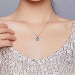 Stříbrný dvojitý náhrdelník Cristy 1 ct MOISSANITE + CERTIFIKÁT, Stříbrná 40 cm + 5 cm (prodloužení) certifikát GRA, hadřík na čištění stříbra, dárková krabička