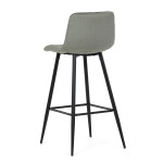 Židle barová, zelená látka, čtyřnohá kovová podnož, černý mat