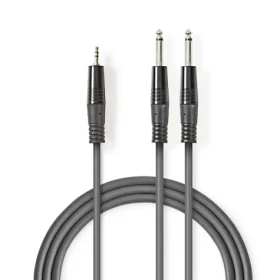 Nedis Stereo Audio kabel 2x jack 6.35 mm (M) - jack 3.5 mm (M) 5.00 m tmavě šedá (COTH23200GY50)