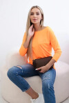 Dámská halenka s lodičkovým výstřihem oranžová neonová UNI