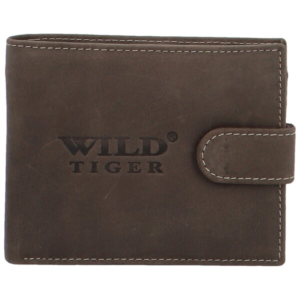 Pánská kožená peněženka WILD Parwen, tmavě hnědá